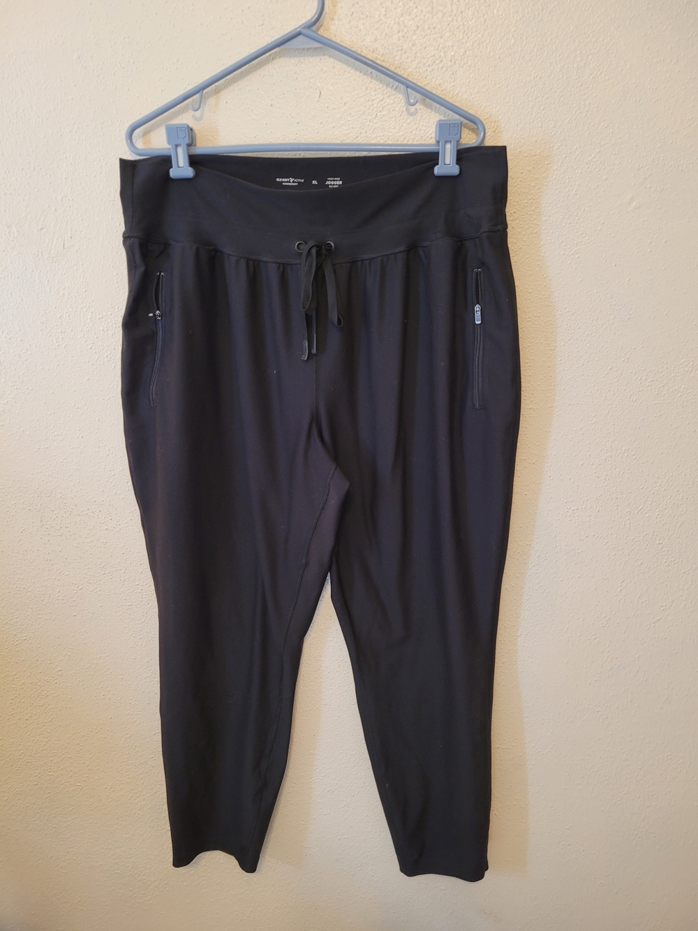 Old Navy PowerSoft High-Rise Jogger Women's XL Black Zip Pockets